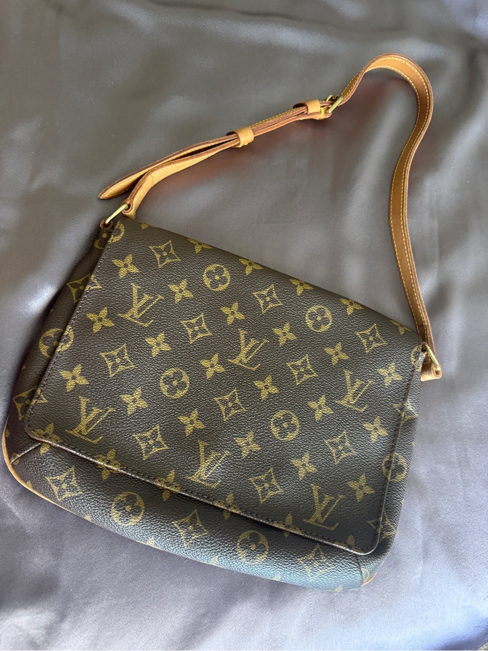 Louis Vuitton Monogram Shoulder Bag in Brown and Tan